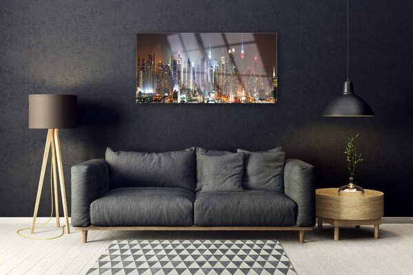 Skleneny obraz Noc mesto new york 100x50 cm 2 Prívesky