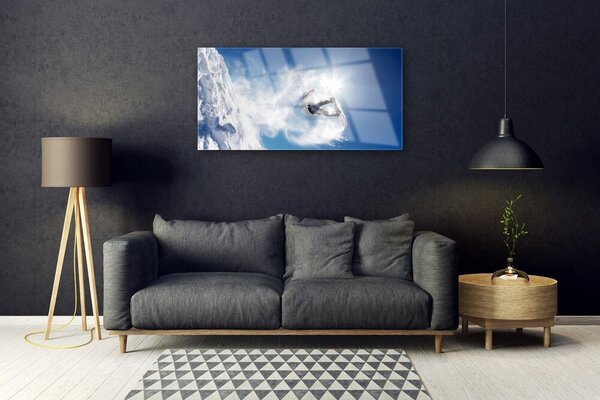 Skleneny obraz Snowboard šport sneh zima 100x50 cm 2 Prívesky