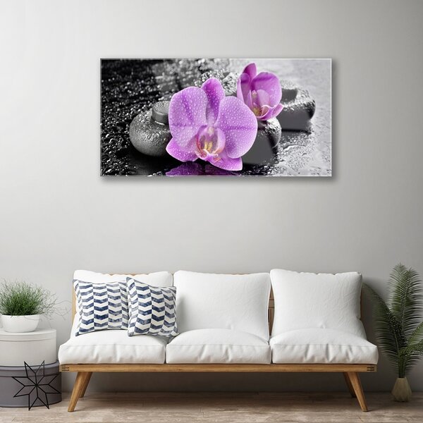 Skleneny obraz Orchidea kvety kamene zen 100x50 cm 2 Prívesky