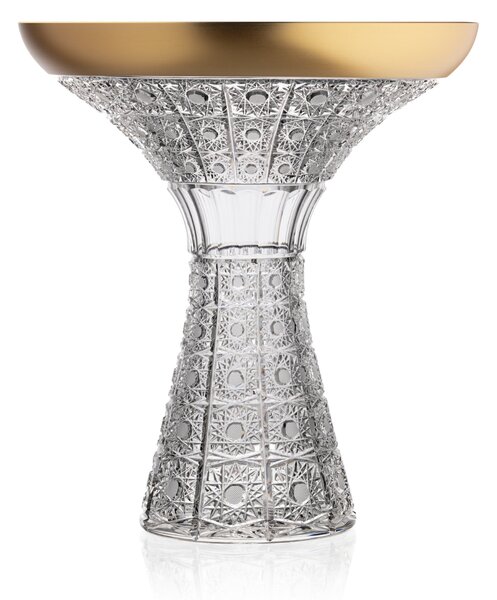 Bohemia Crystal Ručne vyrábaná a ručne brúsená váza so zlatom 355mm
