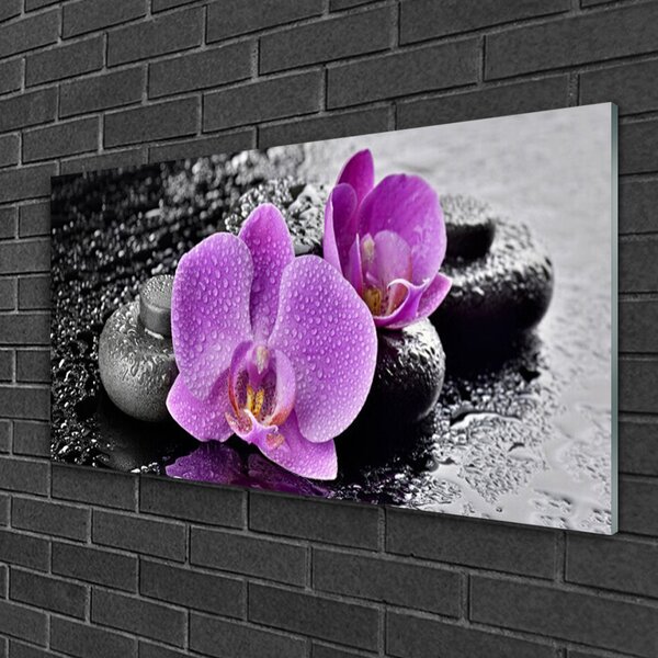 Skleneny obraz Orchidea kvety kamene zen 100x50 cm 2 Prívesky