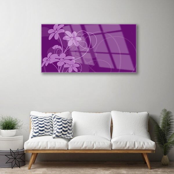 Skleneny obraz Abstrakcja kvety art 100x50 cm 2 Prívesky