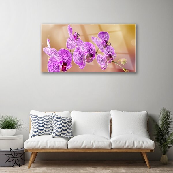 Skleneny obraz Orchidea výhonky kvety príroda 100x50 cm 2 Prívesky