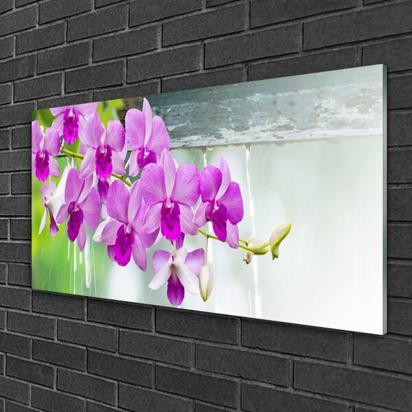 Skleneny obraz Orchidey kvapky príroda 100x50 cm 2 Prívesky
