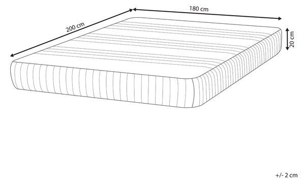 Latexový penový matrac biely a sivý 180 x 200 cm tvrdý snímateľný polyesterový poťah so zipsom