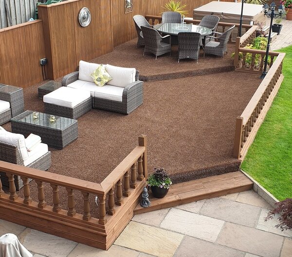 Europe Grass , Umelá tráva PartyGrass Brown, vyrezať kruh, šíře 4m, hnedá