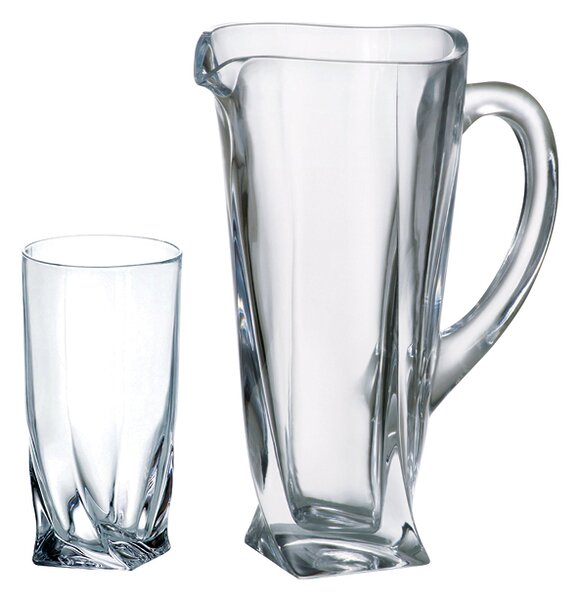 Bohemia Crystal nealko set Quadro (1 džbán + 6 pohárov na nealko)