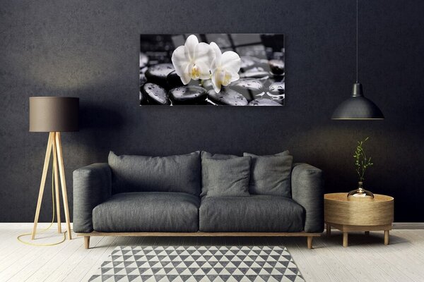 Skleneny obraz Kamene zen biela orchidea 100x50 cm 2 Prívesky