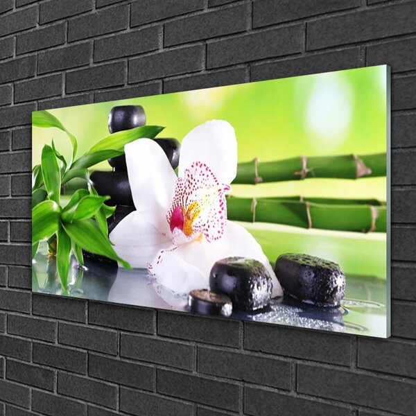 Skleneny obraz Orchidea kamene zen bambus 100x50 cm 2 Prívesky