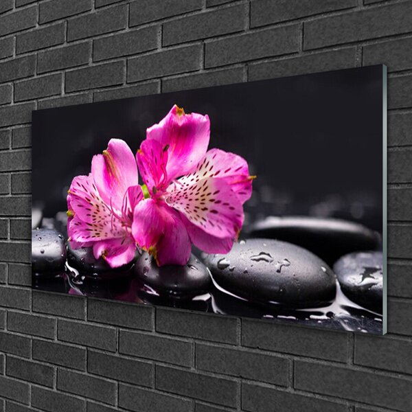 Skleneny obraz Kvety kamene zen kúpele 100x50 cm 2 Prívesky