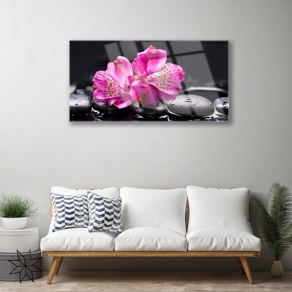 Skleneny obraz Kvety kamene zen kúpele 100x50 cm 2 Prívesky