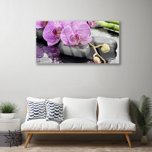Skleneny obraz Kamene zen orchidea kúpele 100x50 cm 2 Prívesky
