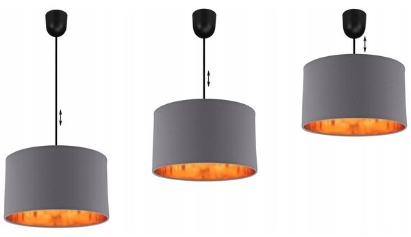 Závesné svietidlo Shade, 1x textilné tienidlo (výber zo 6 farieb), (výber z 3 farieb konštrukcie), (fi 35cm), lp, g
