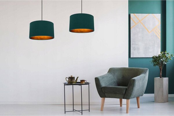 Závesné svietidlo Shade, 1x textilné tienidlo (výber zo 6 farieb), (výber z 3 farieb konštrukcie), (fi 35cm), lp, g