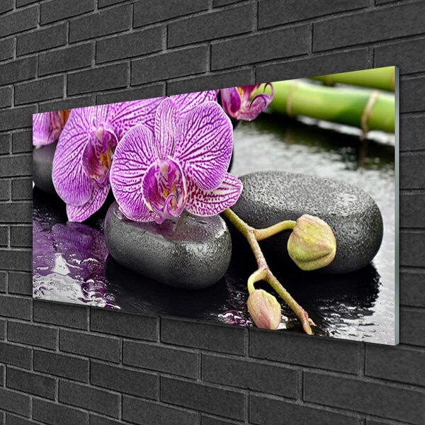 Skleneny obraz Kamene zen orchidea kúpele 100x50 cm 2 Prívesky