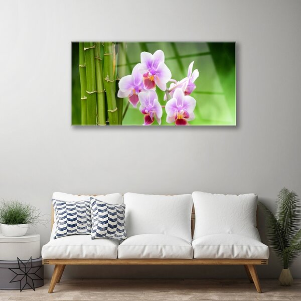 Skleneny obraz Bambus orchidea kvety zen 100x50 cm 2 Prívesky