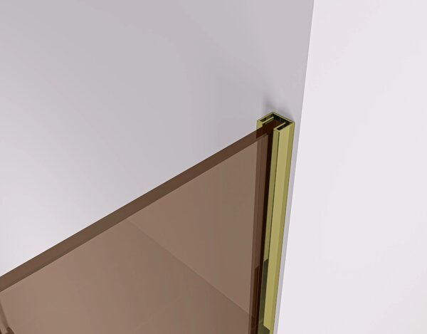 CERANO - Sprchová zástena Walk-in Crystal Ľ/P - 8 mm - bezvzperový systém - zlatá, bronzové sklo - 50x200 cm