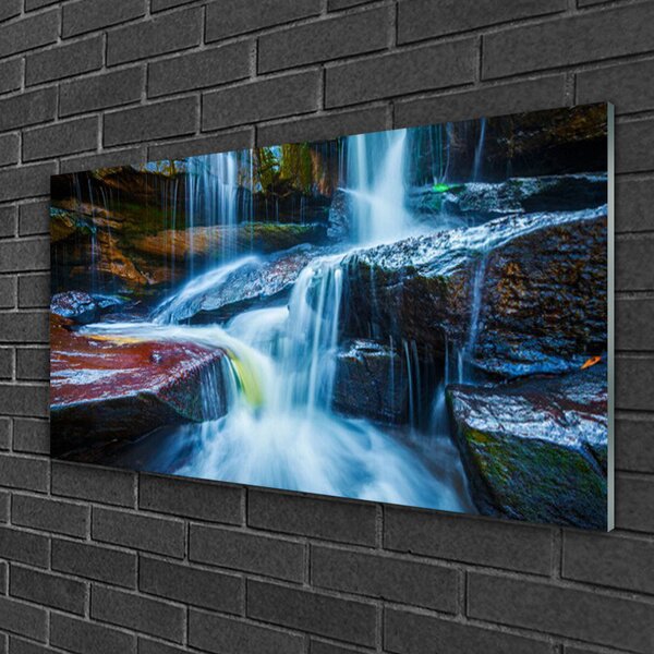 Skleneny obraz Skaly vodopád rieka príroda 100x50 cm 2 Prívesky