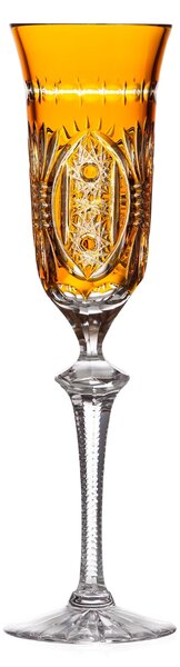 Bohemia Crystal Ručne brúsené poháre na šampanské Amber 180ml (set po 2ks)