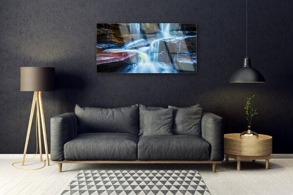 Skleneny obraz Skaly vodopád rieka príroda 100x50 cm 2 Prívesky