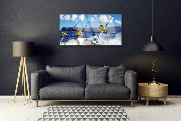 Skleneny obraz Rybárčenie more príroda 100x50 cm 2 Prívesky