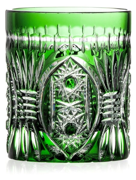 Bohemia Crystal Brúsené poháre na whisky, rum a destiláty 320ml - Zelená (set po 2ks)