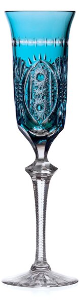 Bohemia Crystal Ručne brúsené poháre na šampanské Azurová 180ml (set po 2ks)