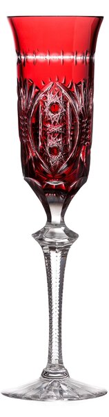 Bohemia Crystal Ručne brúsené poháre na šampanské Rubín 180ml (set po 2ks)