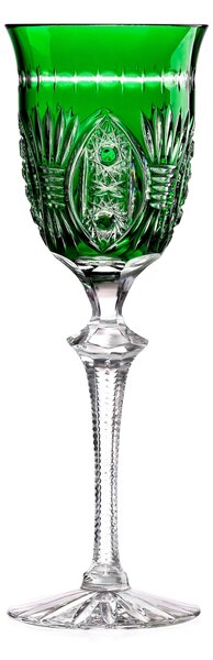 Bohemia Crystal Ručne brúsené poháre na víno Zelená 240ml (set po 2ks)