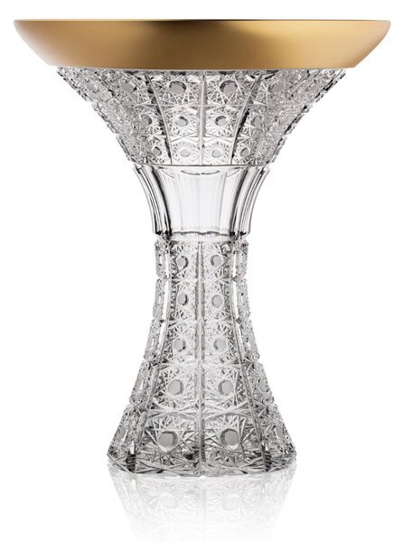 Bohemia Crystal Ručne vyrábaná a ručne brúsená váza so zlatom 305mm