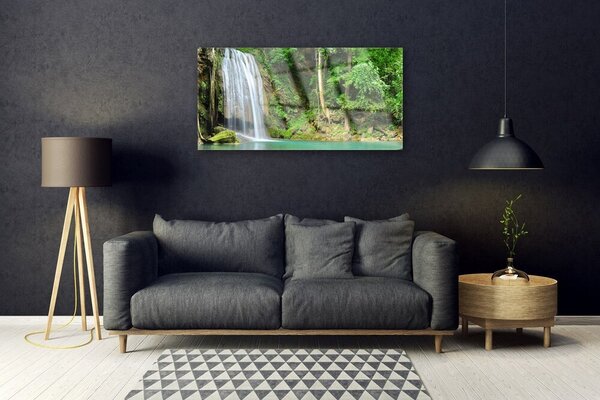 Skleneny obraz Vodopád les príroda 100x50 cm 2 Prívesky