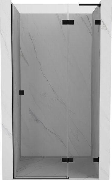 Mexen, Mexen Lunar L výklopné pravé sprchové dvere 70 cm, transparentné, čierne - 834L-070-000-70-00-P