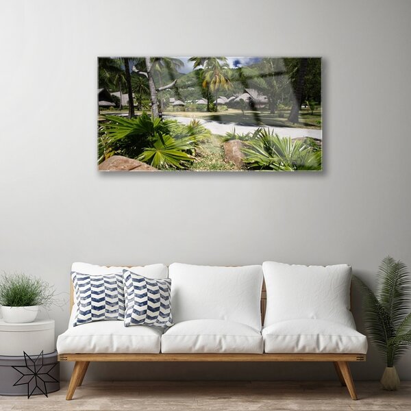 Skleneny obraz Listy palmy stromy príroda 100x50 cm 2 Prívesky
