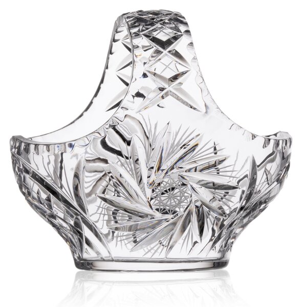 Bohemia Crystal Ručne vyrábaný a ručne brúsený košík 180mm