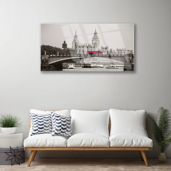 Skleneny obraz Most londýn big ben 100x50 cm 2 Prívesky