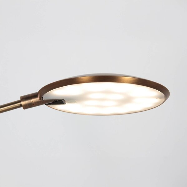 Steinhauer LED stolná lampa Zenith 2, bronzová, diaľkové ovládanie, Hnedá / staromosadz, Pracovňa / Kancelária, kov, Moderný, Stolová lampa