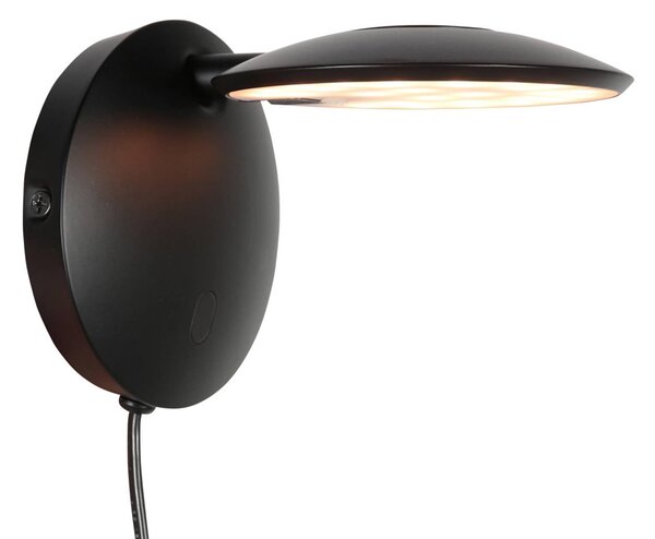 Steinhauer LED nástenné svetlo Zenith 2, čierna, kov, zástrčka, Čierna, Obývacia izba / jedáleň, kov, Moderný, Nástenné svietidlo