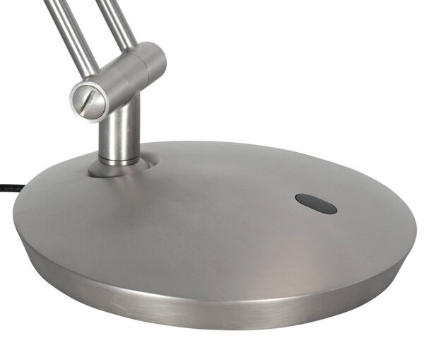 Steinhauer LED stolná lampa Zenith 2, oceľ, diaľkové ovládanie, Hliník / sivá / zinok, Pracovňa / Kancelária, kov, Moderný, Stolová lampa