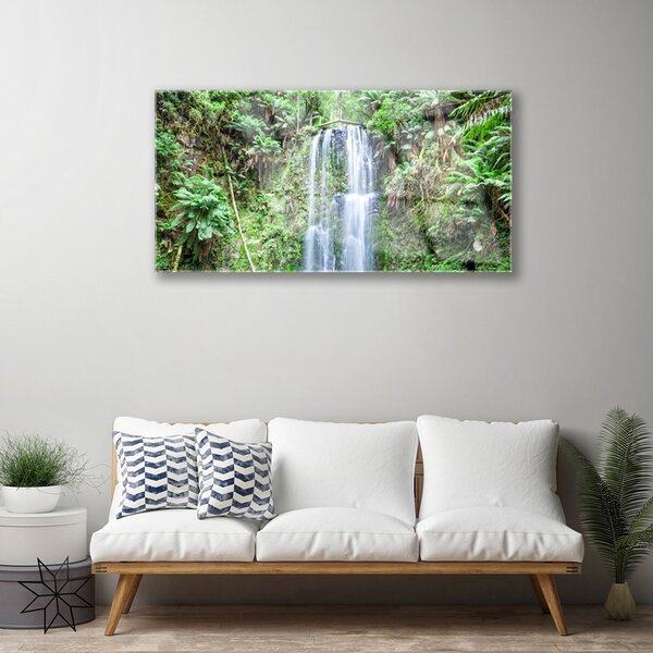 Skleneny obraz Vodopád stromy príroda 100x50 cm 2 Prívesky