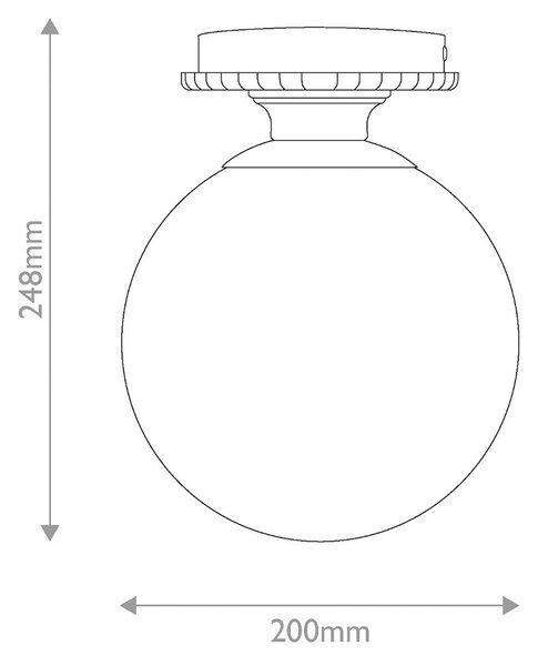 Elstead Stropné svietidlo Otis, čierne/opálové, Ø 20 cm, sklo, IP44, E27, Čierna, Kúpeľňa, Sklo, Vintage, Závesné svietidlo