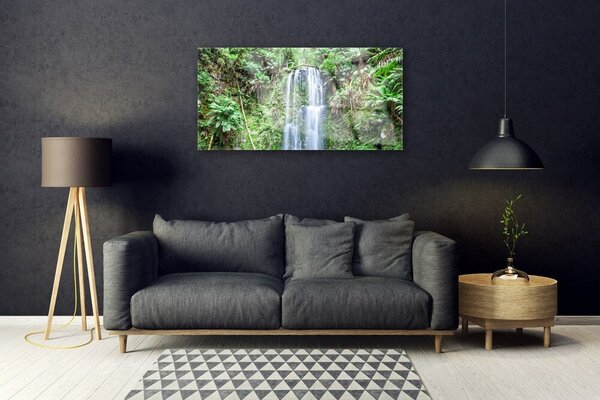 Skleneny obraz Vodopád stromy príroda 100x50 cm 2 Prívesky