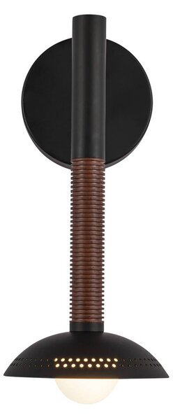Elstead LED nástenné svetlo Arden, matná čierna, výška 36 cm, kov, stmievateľné, Čierna, Obývacia izba / jedáleň, Hliník, Moderný, Nástenné svietidlo