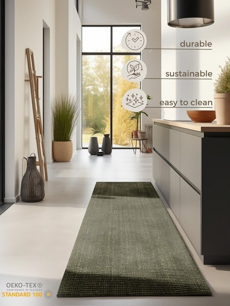 Khaki jutový behúň 80x200 cm Bouclé – Hanse Home