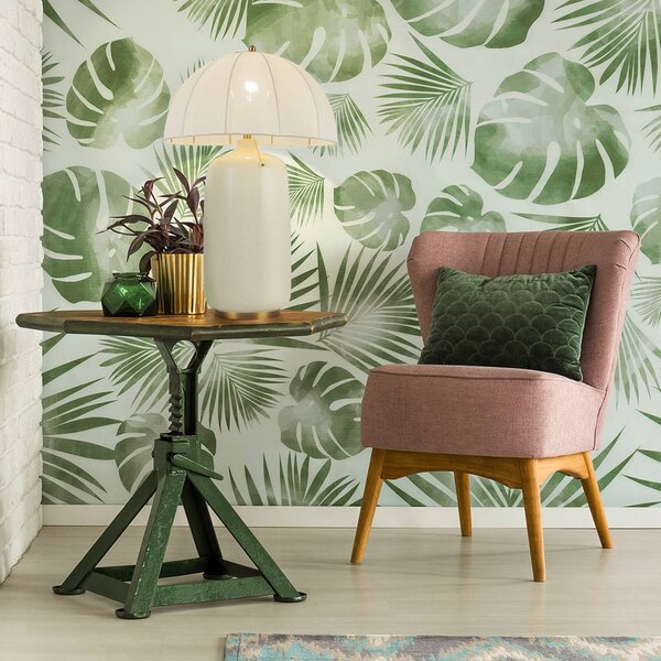 Elstead Stolová lampa Crosby, béžová, výška 70 cm, textil/kov, Mosadz / zlato, Obývacia izba / jedáleň, kov, Vintage, Stojacie svietidlo