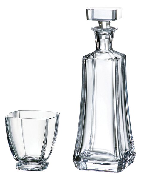 Bohemia Crystal Whisky set Arezzo 99999/9/99S76/099 (set 1 karafa + 6 pohárov)
