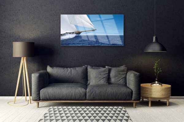 Skleneny obraz Loďka more príroda 100x50 cm 2 Prívesky