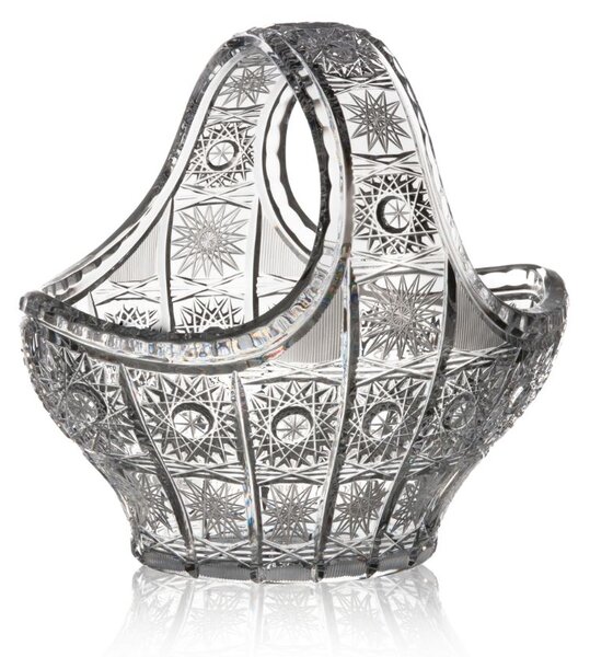 Bohemia Crystal Ručne vyrábaný a ručne brúsený košík 200mm