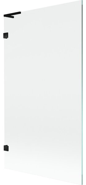 Mexen, Mexen Lunar L 1-krídlová vaňová zástena 100 x 150 cm, transparentná, čierna - 897L-100-000-70-00