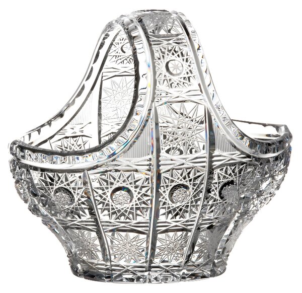 Bohemia Crystal Ručne vyrábaný a ručne brúsený košík 155mm