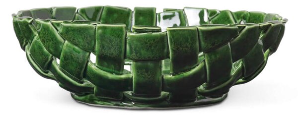 Ferm Living Keramická misa Plait Bowl Ø30, emerald green
